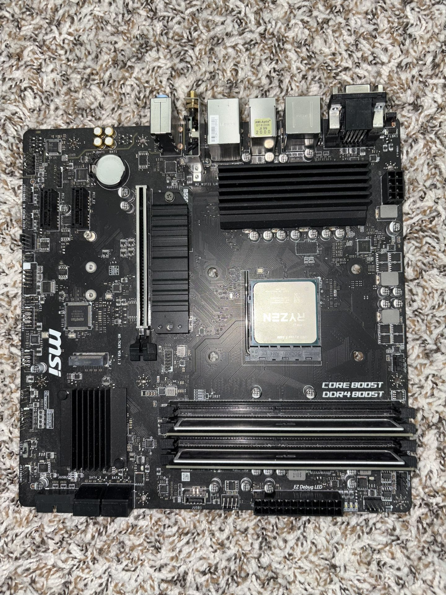 MSI B550M WiFi Motherboard + Ryzen 5 5600 CPU w/ Cooler + 16GB DDR4 RAM