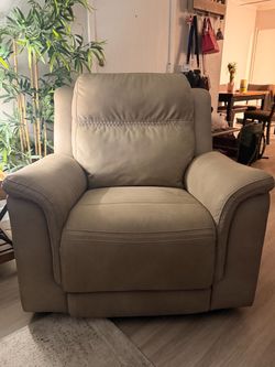 Beige Electric Recliner Armchair