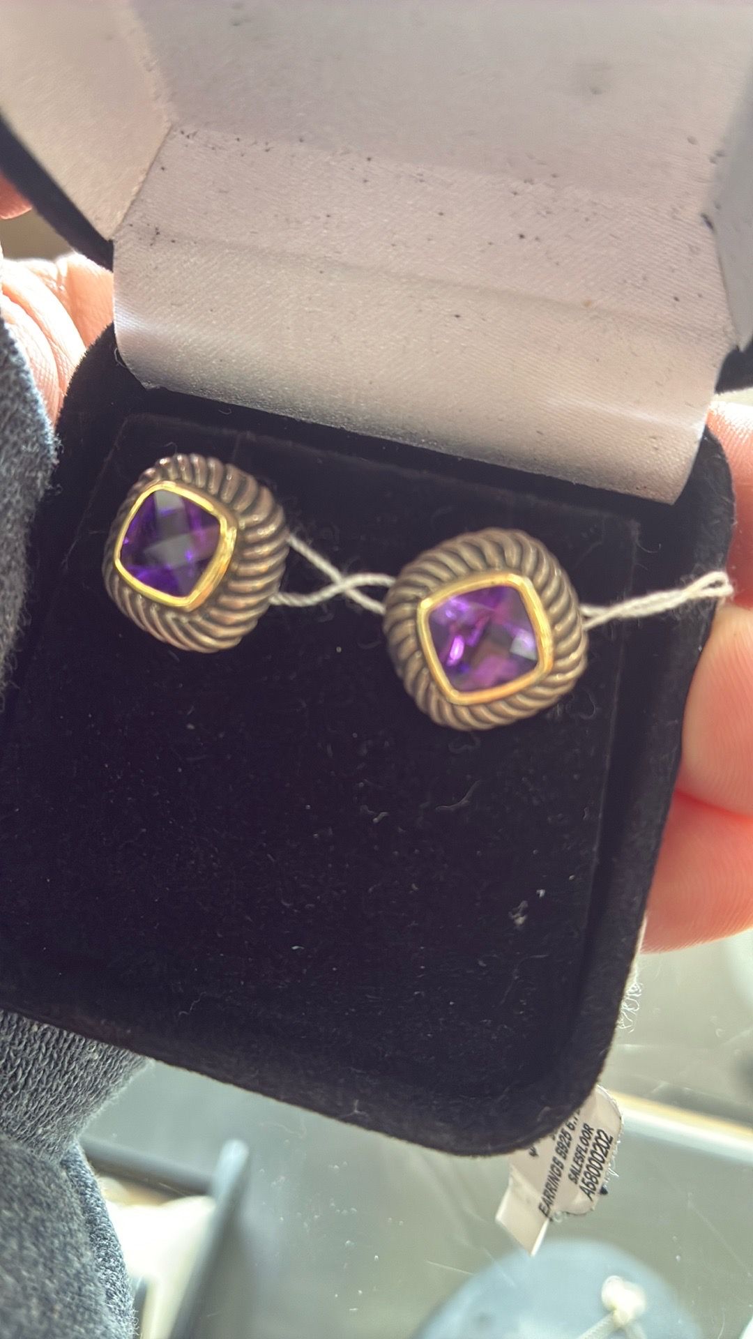 DAVID YURMAN SILVER STUDS WITH 14kt GOLD