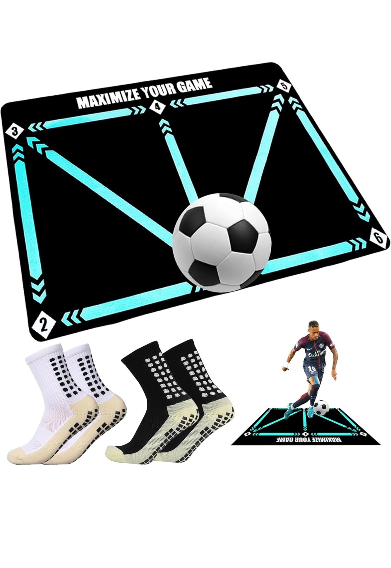 Football Footstep Training Mat, Soccer Training Mat, Agility Footstep Training M