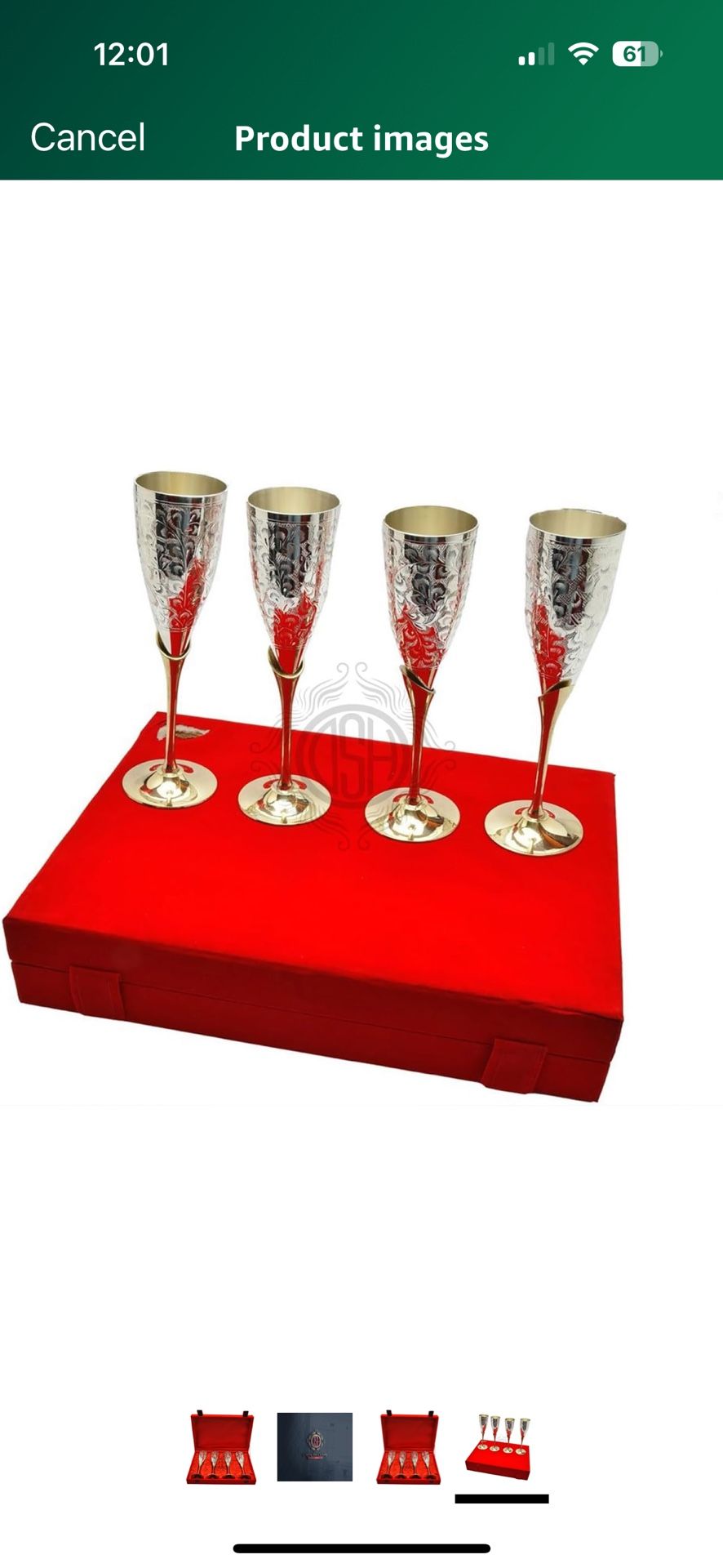 Beautiful Silver Plated Wine Glass/ Champagne