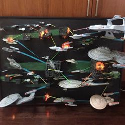 STAR TREK Original ARTWORK 1 Of A Kind 3D Diorama Picture Painting Lights Up!