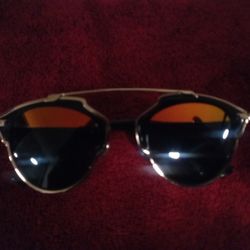 Chr. Dior Gold Mirrored "So Real" Sunglasses 