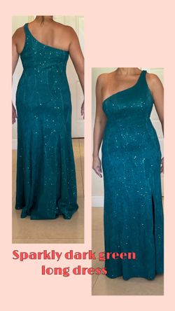Sparkly Dark Green Long Dress
