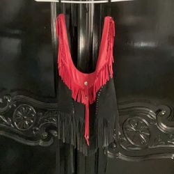 Black & Red Leather Halter