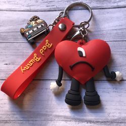 Bad Bunny Heart 3D Keychain