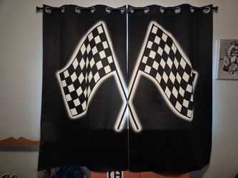 Checker Flag Darkening Curtains