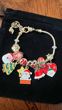 Christmas Charm Bracelet Silver Tone