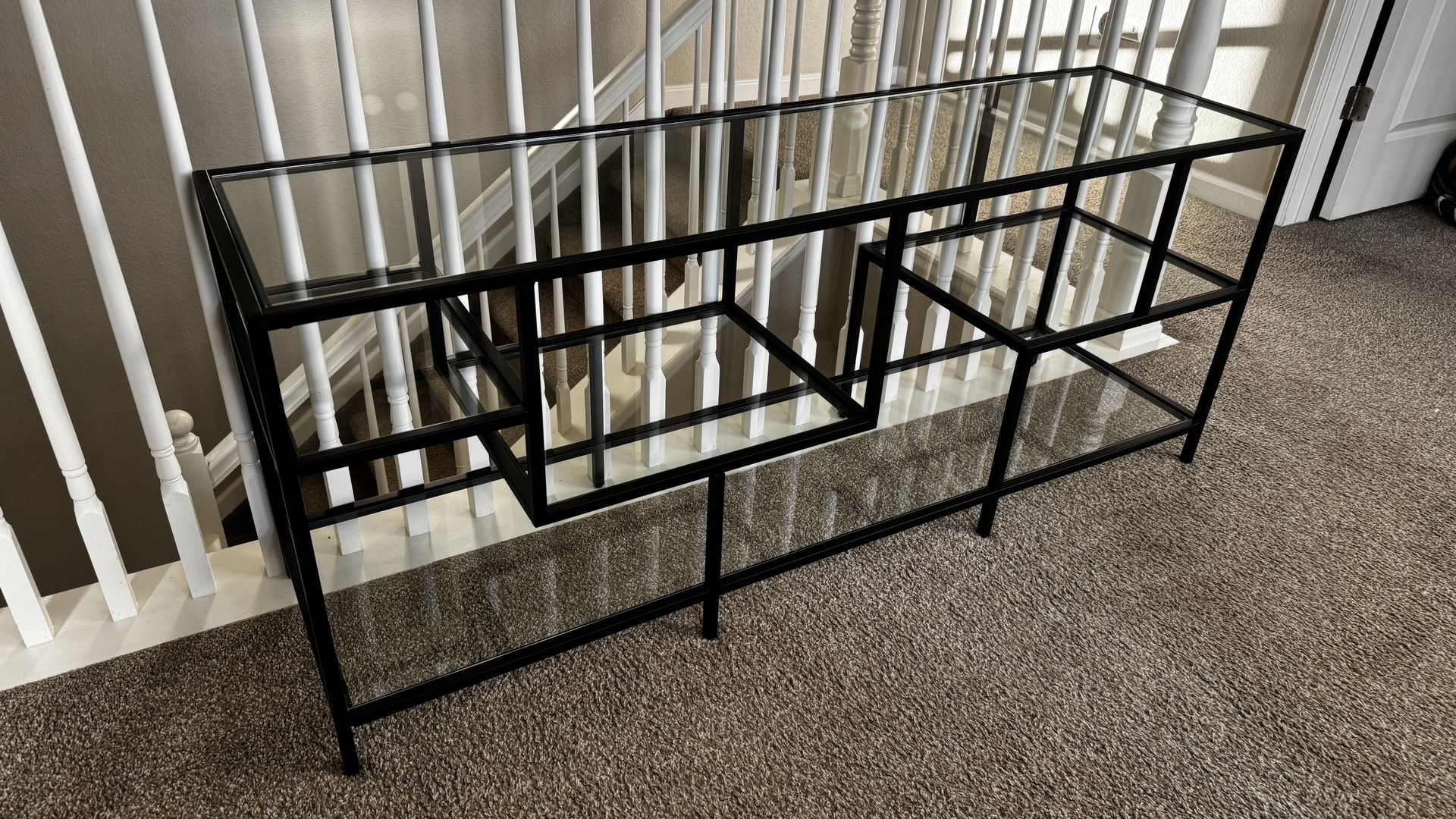 TV Stand With Glass Shelves