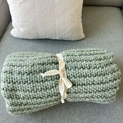 50 x 60 Throw Mixed Yarn Woven with Crossed Tassels Multi Green - Threshold™ Design with Studio McGee