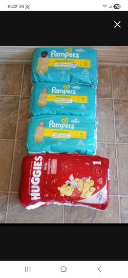 Pañales Size 1 los 4 paquetes x $30  precio firme