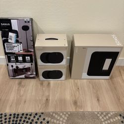 Sonos ERA 300 Speaker Pair, Subwoofer Gen 4 , Speaker Stands 