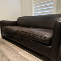 Crate & Barrel Genuine Leather Sofa
