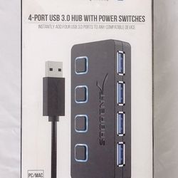 SABRENT Model: HB-UM43 USB hub, USB Adapter 2.0, 4 Port USB Extension with ON/Off switches.