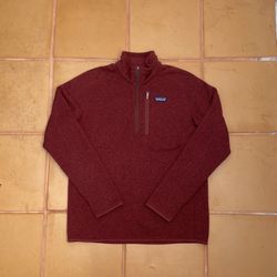 Patagonia Men's Better Sweater 1/4 Zip Chest Pocket Size Medium Dark Red 