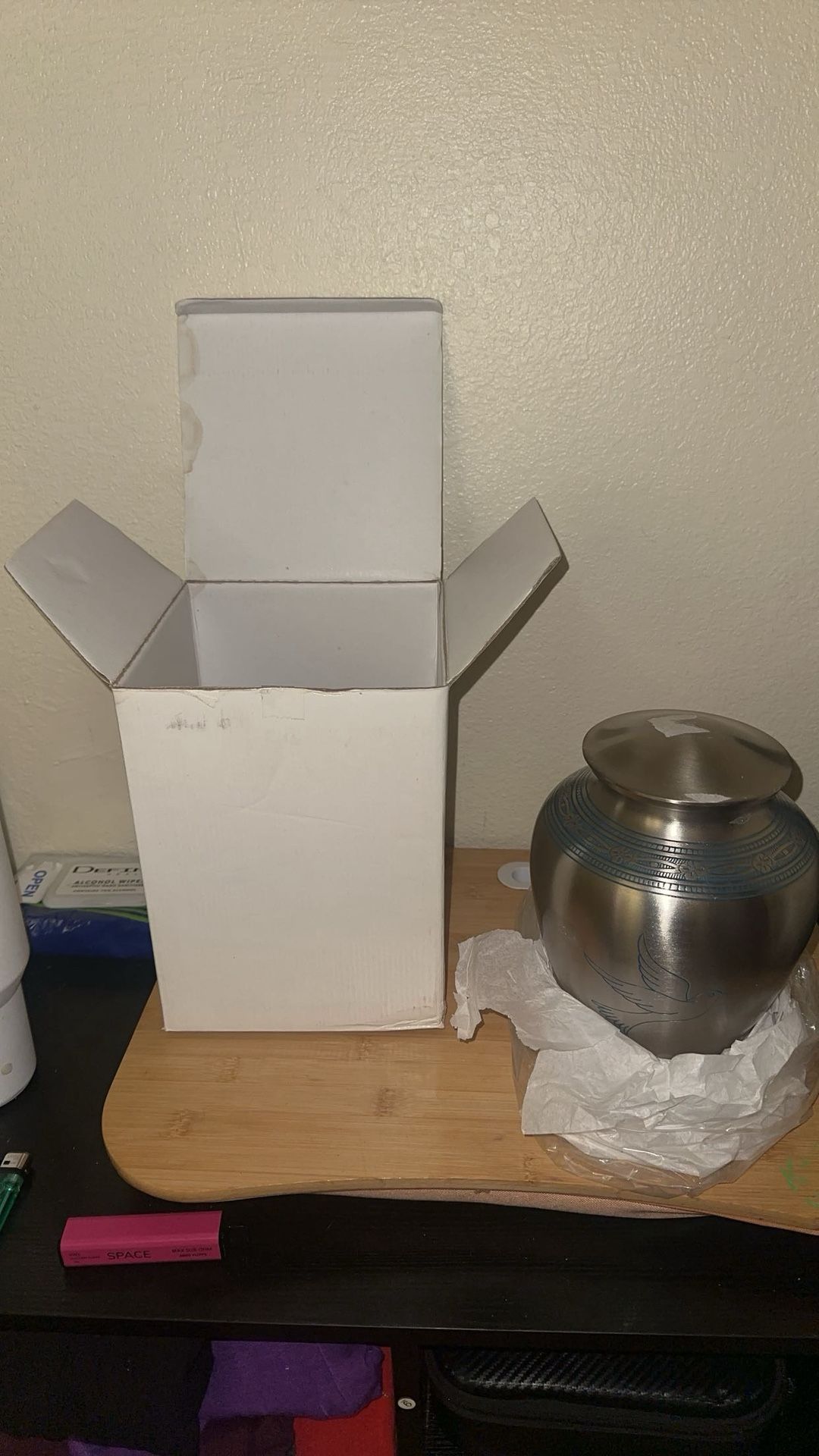 Stainless Steel Urns With Blue Line Finish