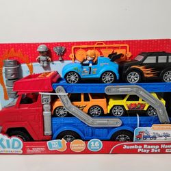 Kid Connection Jumbo Ramp Hauler Play Set, 16 Pieces