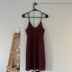 vintage burgundy and brown mini slip dress 