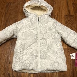 New Toddler Baby Girl Warm Jacket, Sherpa Lined With Hood, Weather Proof 18 Months Retail $75...$20 FIRM Price...Cash At Pickup in Apex