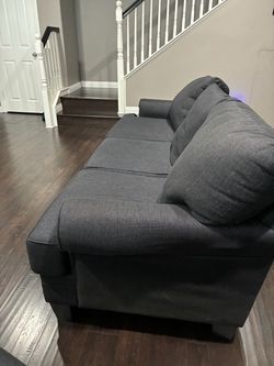 Dark Grey Fabric 3-Seater Sofa