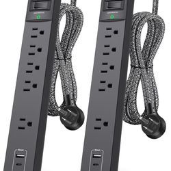 2 Pack Power Strip Surge Protector