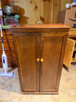 Vtg Rolling 40” H 20” W 12” D Double Swinging Door Cabinet OBO