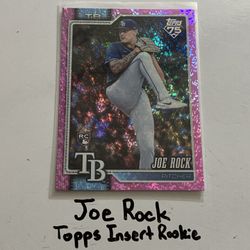 Joe Rock Tampa Bay Rays Pitcher Topps Short Print Insert Rookie Card. 