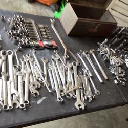 Hundreds of Craftsman tools.  Wrenches, Sockets and Ratchets