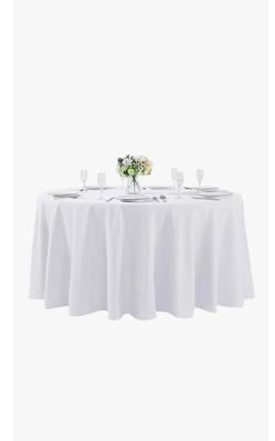 Polyester round white table cloths