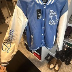 Blue & White Letterman Jacket