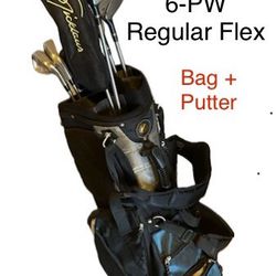 Jack Nicklaus Golf Club Set Driver, 3 Wood, 3-4 Hybrid, 6-PW, Putter + Bag!