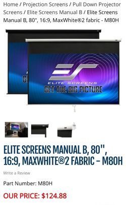 Projector Screen Elite Screens 80 Inch 16:9 Manual