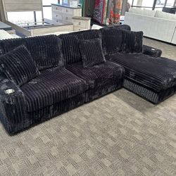 Black Deep Comfy Sectional 