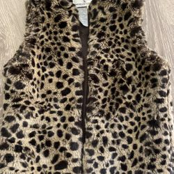 Girls Leopard Vest Size 6x