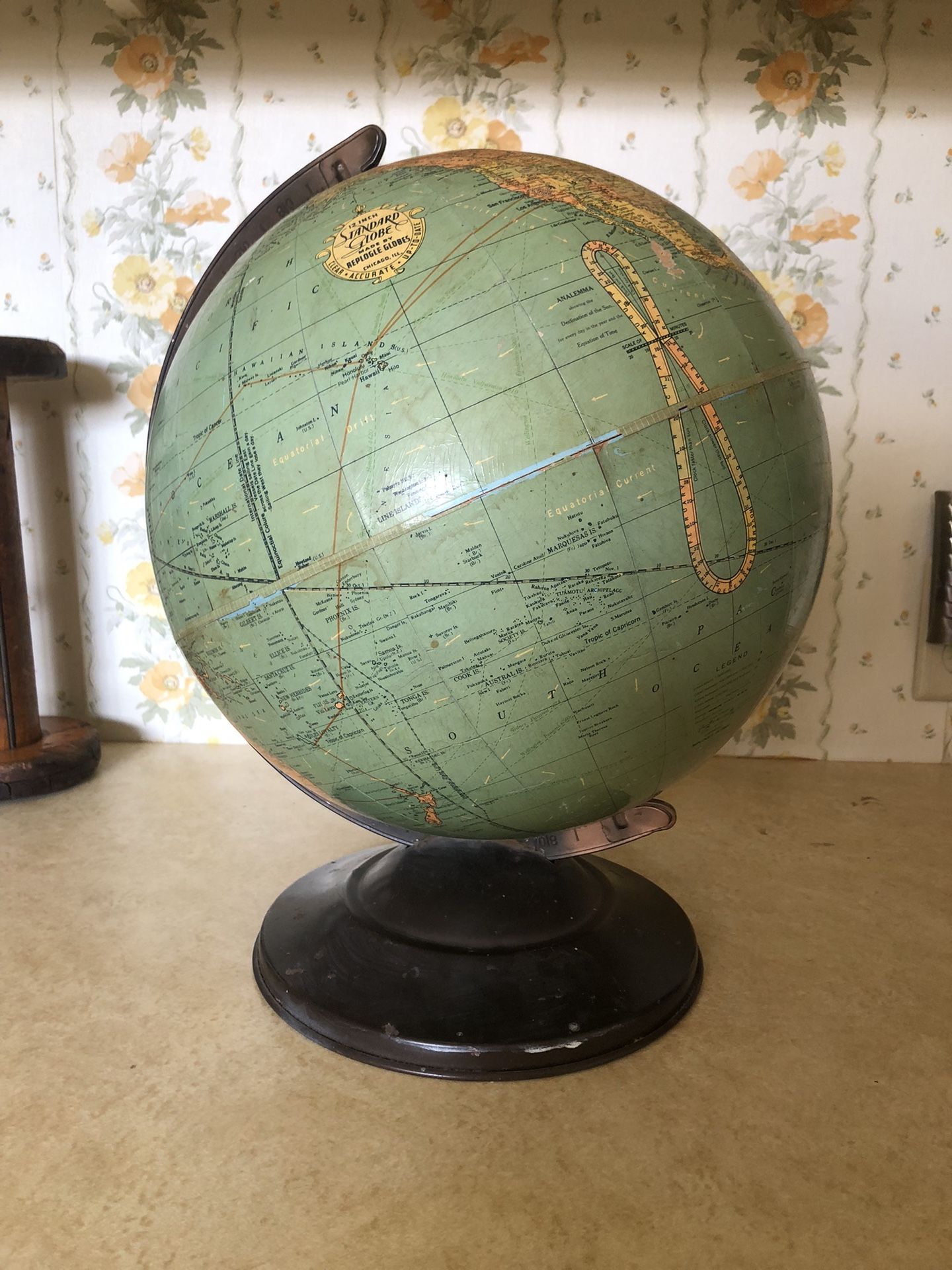 Vintage Replogle World Globe 