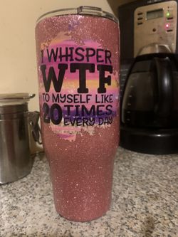 Handmade Glitter 24 Ounce Handled Tumblr