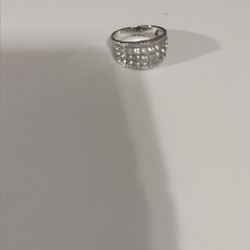 Women's White Stones Costume Ring 