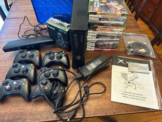 Xbox 360 console set with games and other misc items