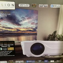 E-Vision 4000 4K-UHD Laser Projector Smart TV & UHDTV Projection 89734L Indoor/Outdoor 100-8k Zero E