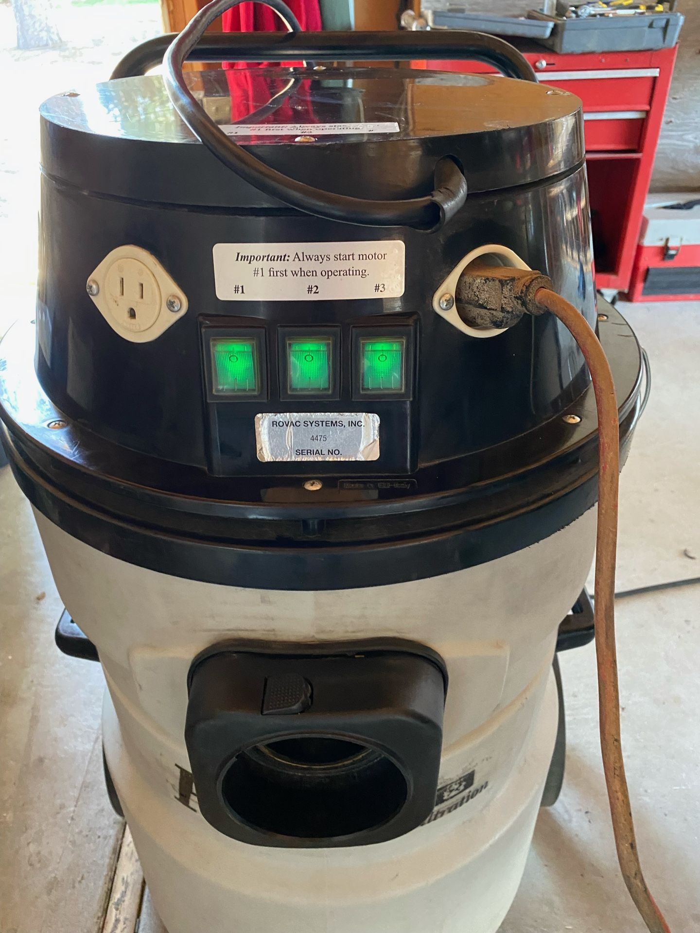 Rovac professional 3 motor Chimney and dryer vent vacuum
