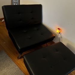 Leather Reclining Chair With Foot Rest 