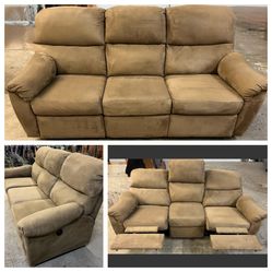 Power Recline Couch. 3 Seat Electric Recliner Sofa. No stains, 2 blemishes, see all pics. 