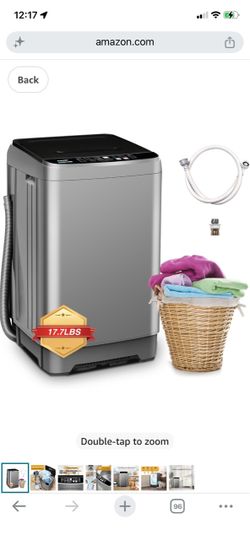 XQB201A-GREY6 Full-Automatic, 17.7lbs Led Display, Portable Washer for Household 10 Programs,Small Washing Machine for Apartment, Home, Dorm, RV(Grey)