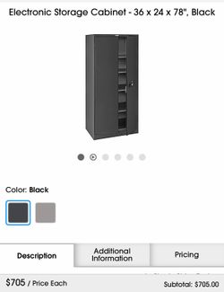 Electronic Storage cabinet 36x24x78 Black