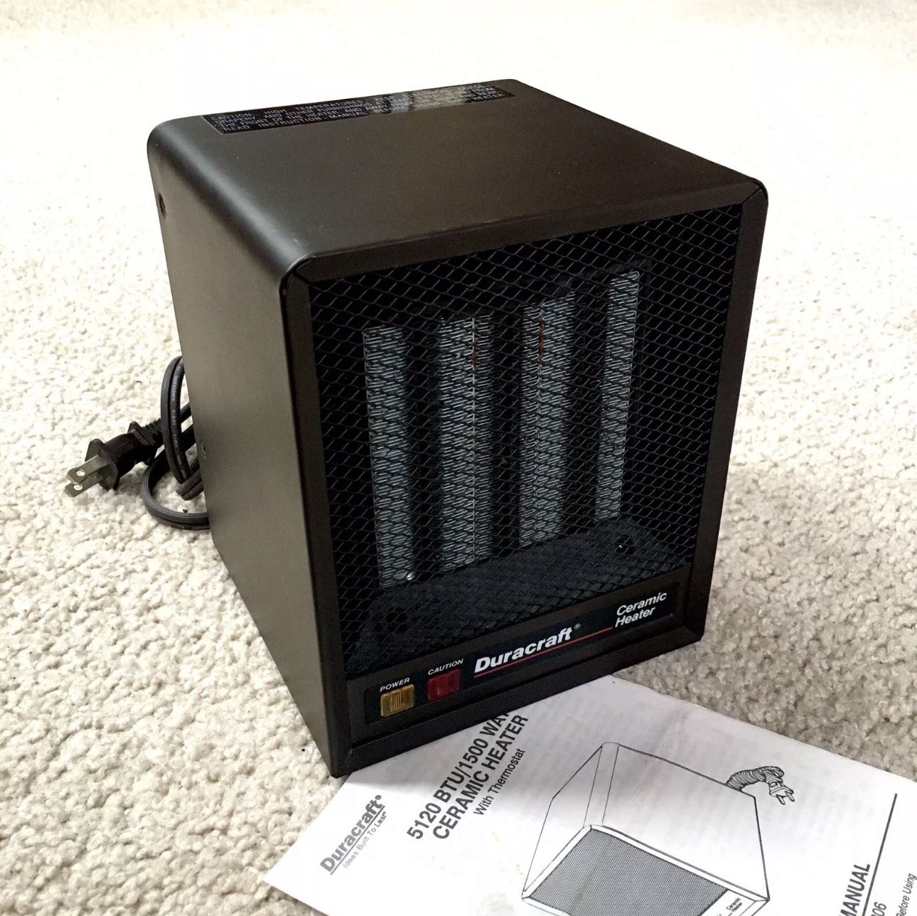 DuraCraft Ceramic Space-Heater Model CZ-306 w/ Manual - WORKS GREAT!!