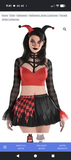 Women's Halloween Jester Costume Set