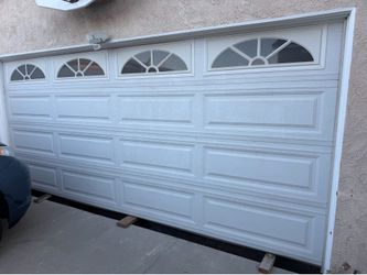 Garage door with motor