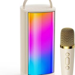 Karaoke Machine With Wireless Microphones for Adults and Kids, Stylish Wireless System With DJ Lights, Portable Speaker for Home Party, Outdoor Campin