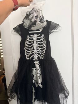 Skeleton costume Halloween  girl size M (8-10 years)