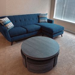 East Side Chaise Sofa with Storage Ottoman